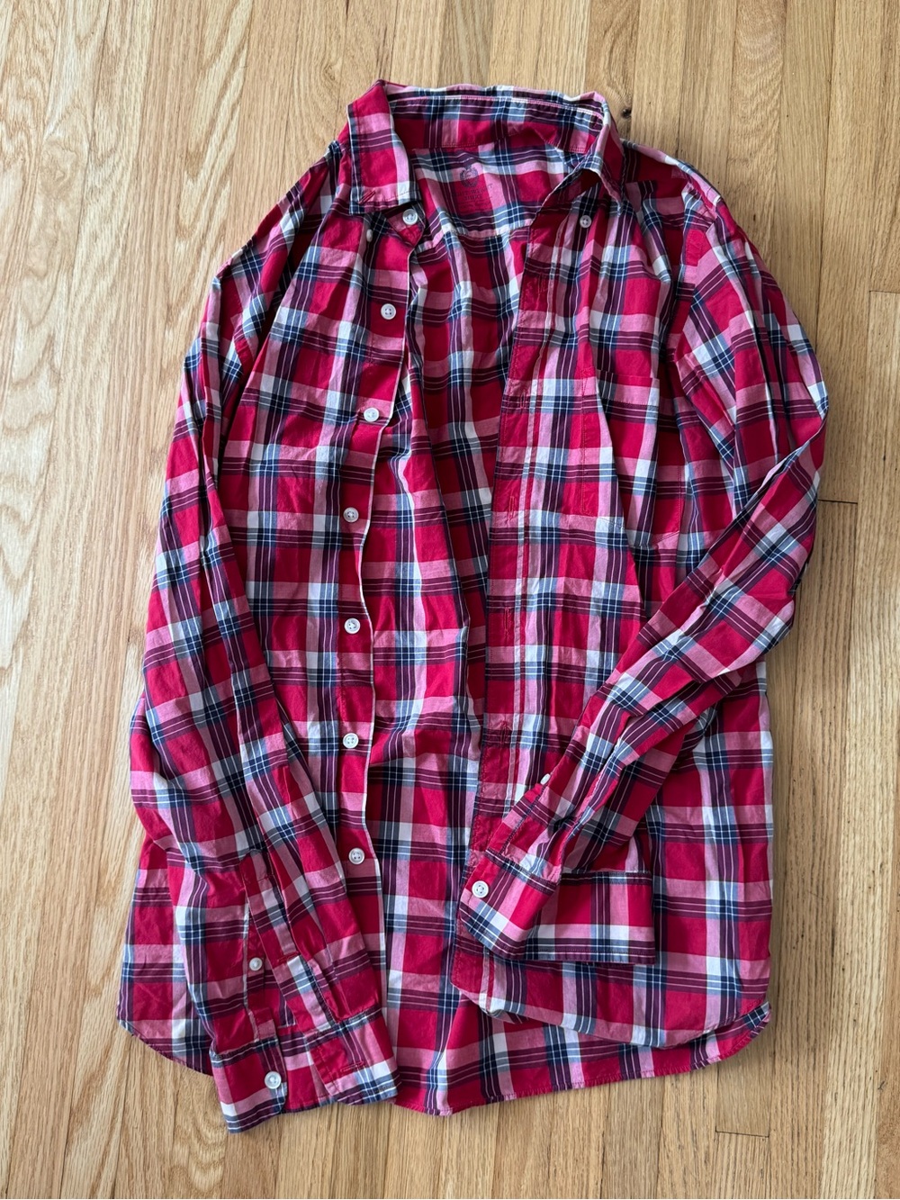 J. Crew Men's Red Plaid Button-Up Shirt
